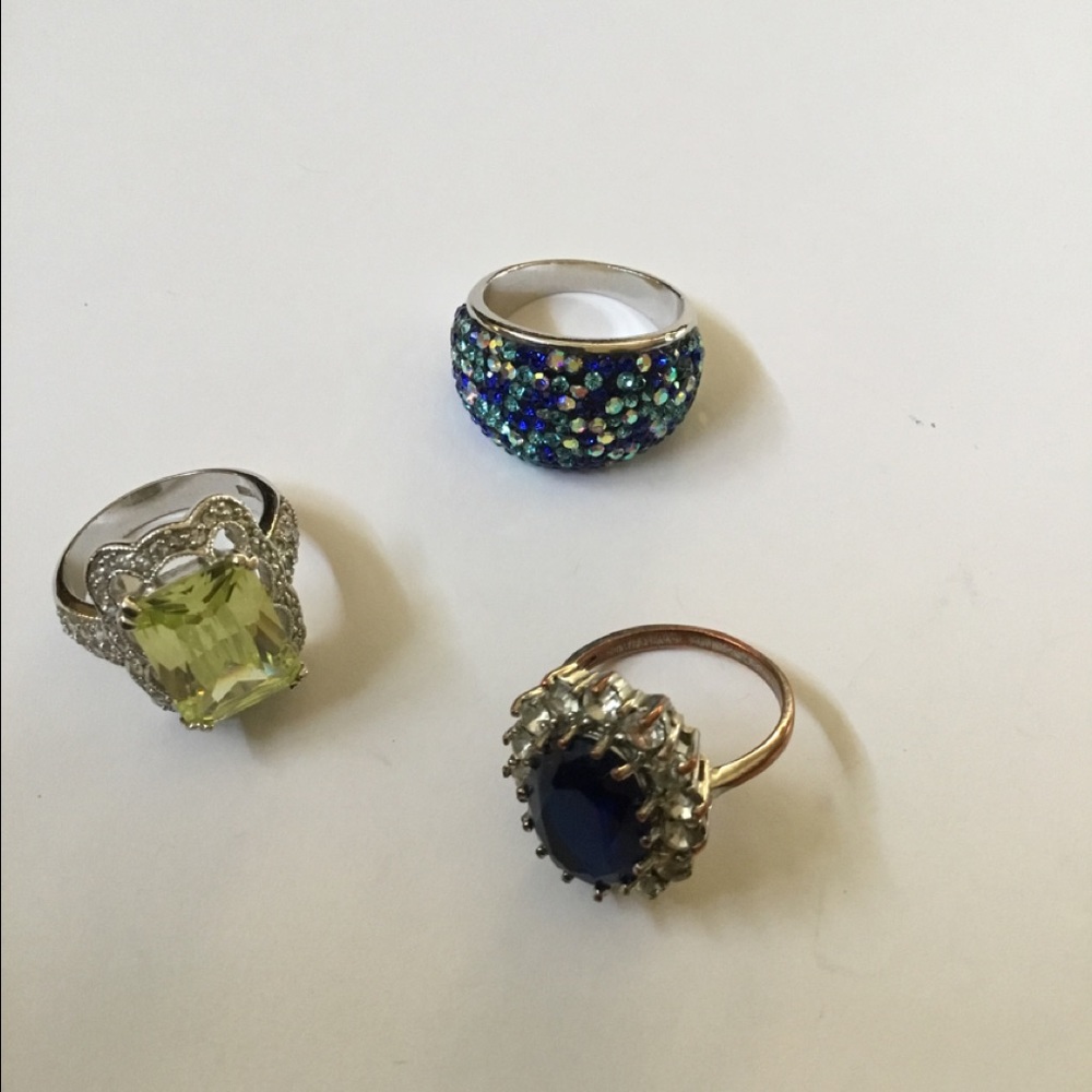Three Costume Statement Rings